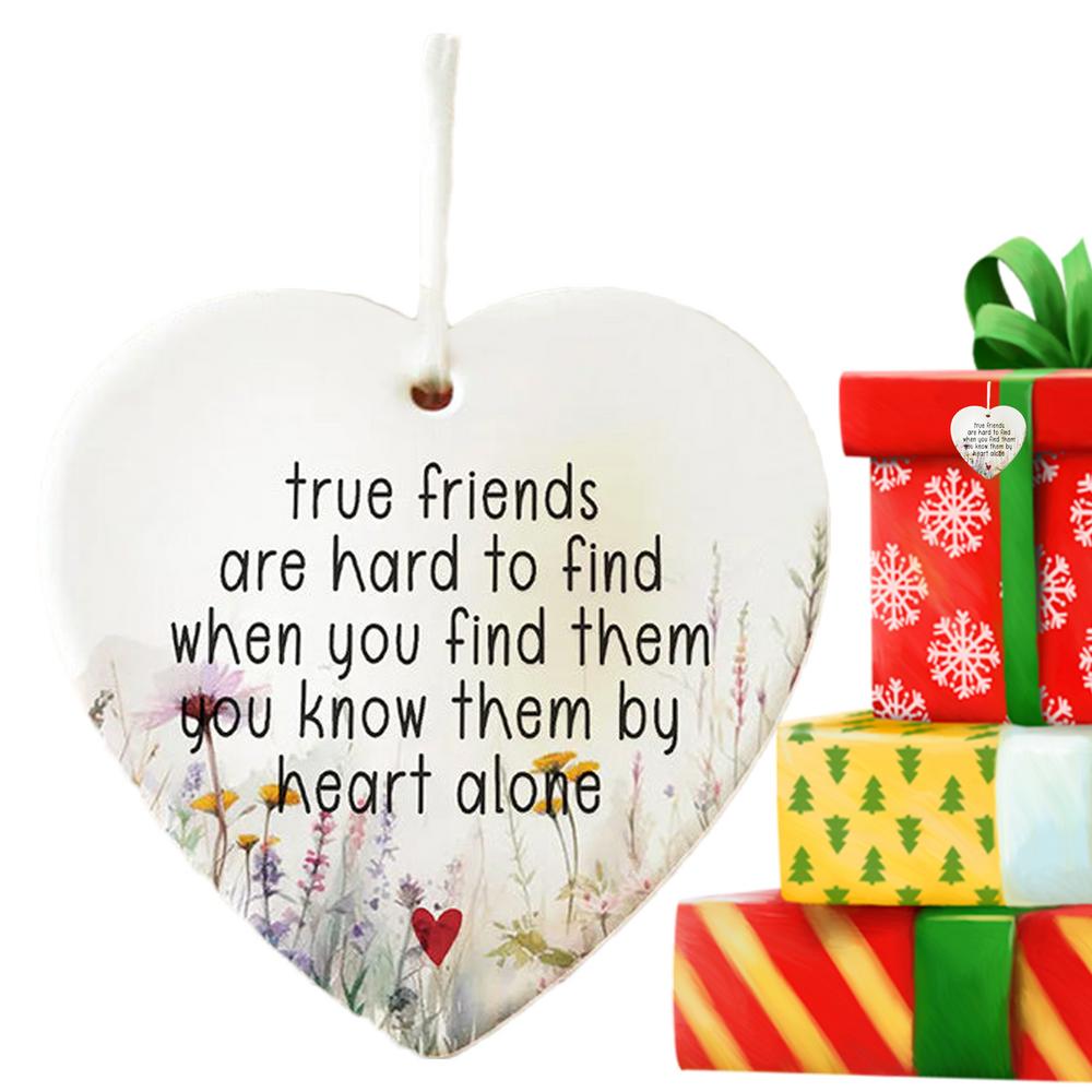Christmas Ornament Heart-Shaped Friendship Acrylic Ornaments for True Friends Christmas Decor Ornaments for Family Friends