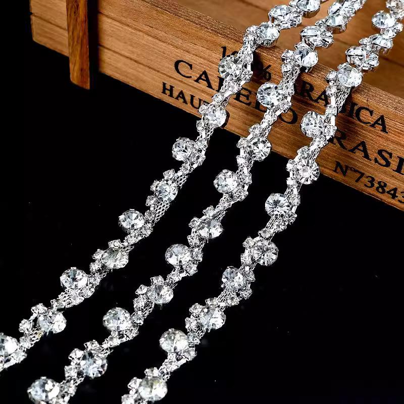1yard Rhinestone Chain DIY Accessory Lace Ribbon DIY Clothing Hand Sewn Drill Shoe Accessories, Rhinestone Chain Accessories