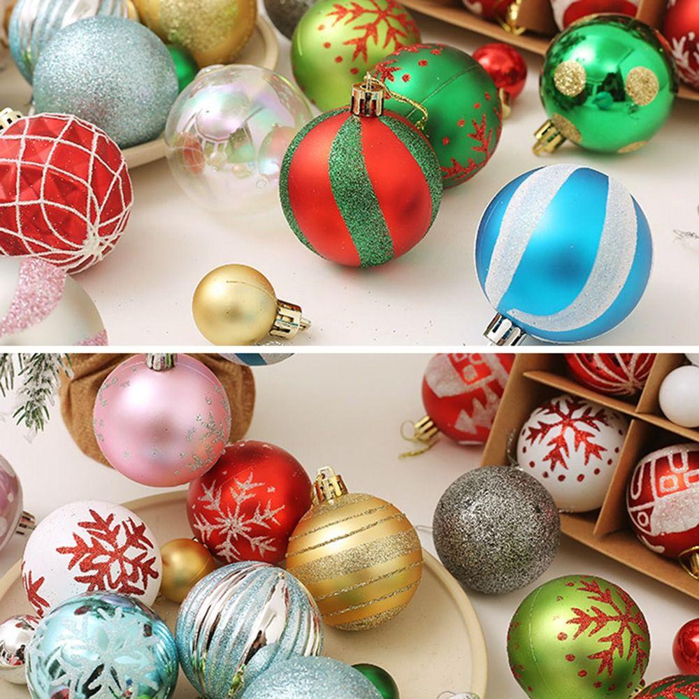 New Year Christmas Tree Ornament Plastic Painted Ball Christmas Decorations New Xmas Tree Hanging