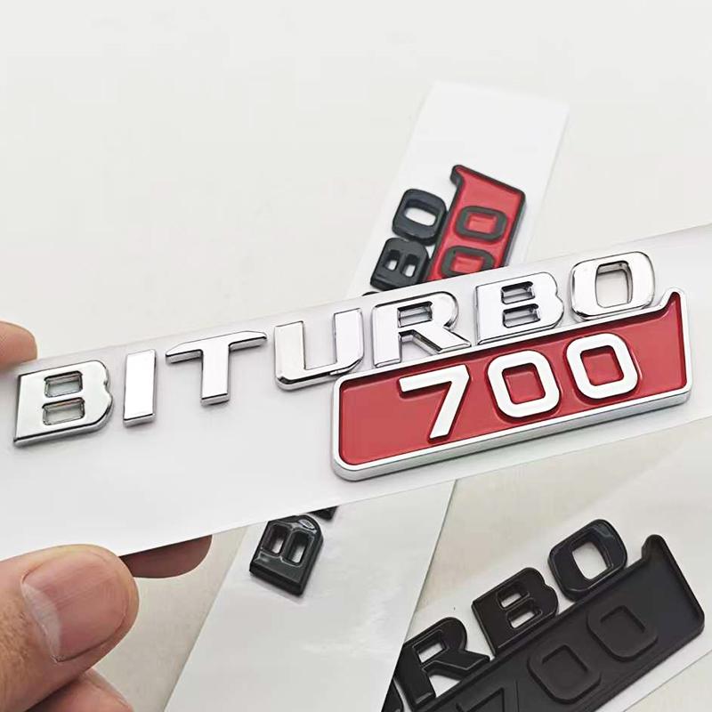 3D ABS Car Styling Logo BITURBO 700 Badge Fender Side Sticker Emblem Decals For Mercedes Benz AMG BITURBO 700 Auto Accessories