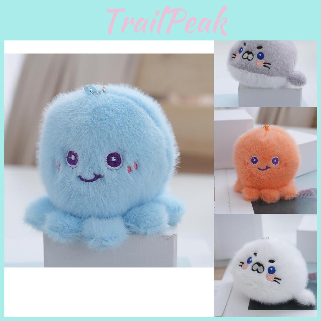Lovely Cartoon Sea Creatures Plush Keychain Essential For Kids And Adults