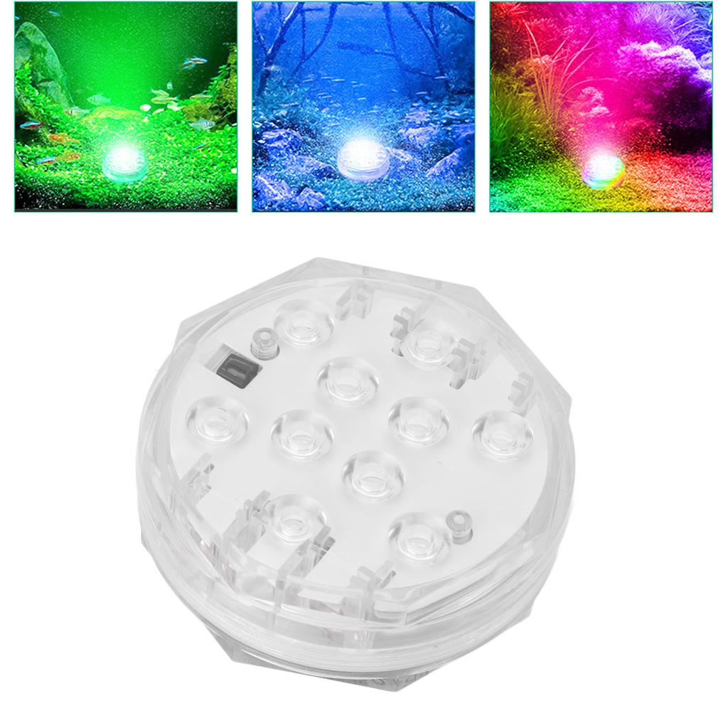LED Submersible Light with Remote 3 Dynamic 15 Static RGB Light Effect Battery Operated Pool Light f
