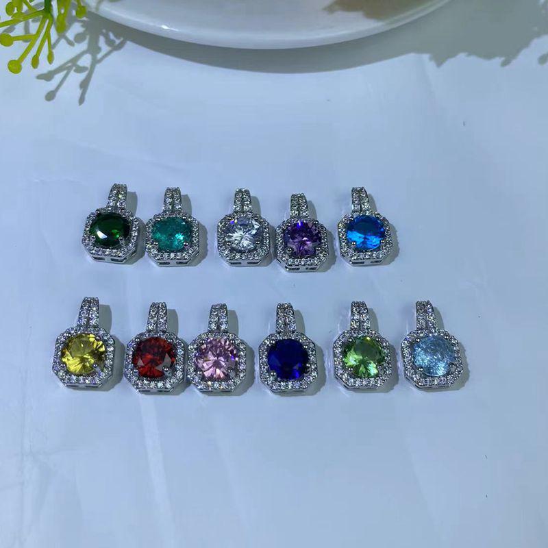 Moissanite Square Pendant Clavicle Chain Necklace - Luxury Women’s Copper with Micro-inlaid Zircon.