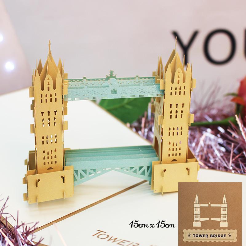 3D Pop Up Invitations Card 3D Paper World Attractions Birthday Greeting Cards 3D Tourist Postcard Save The Date Boy Present Card