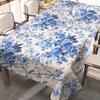 Classic Blue And White Porcelain Tablecloth Table Cover Christmas Picnic Party Wedding Waterproof Desk Cloth Table Decor