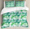 Seashore Duvet Cover Set Queen Size Splashing Waves On Sandy Beach Coconut Palm Trees Scenic Island View Warm Soft Breathable