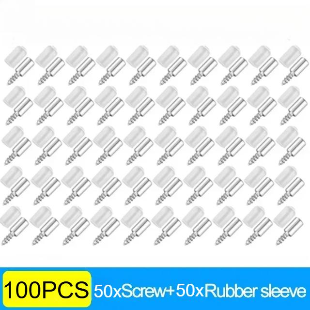 

20-100 шт. саморезы для кронштейнов, мебельные полкодержатели с крестообразными штифтами и противоскользящей втулкой, для самостоятельной сборки ламинированной мебели 100Pcs(50 Set)