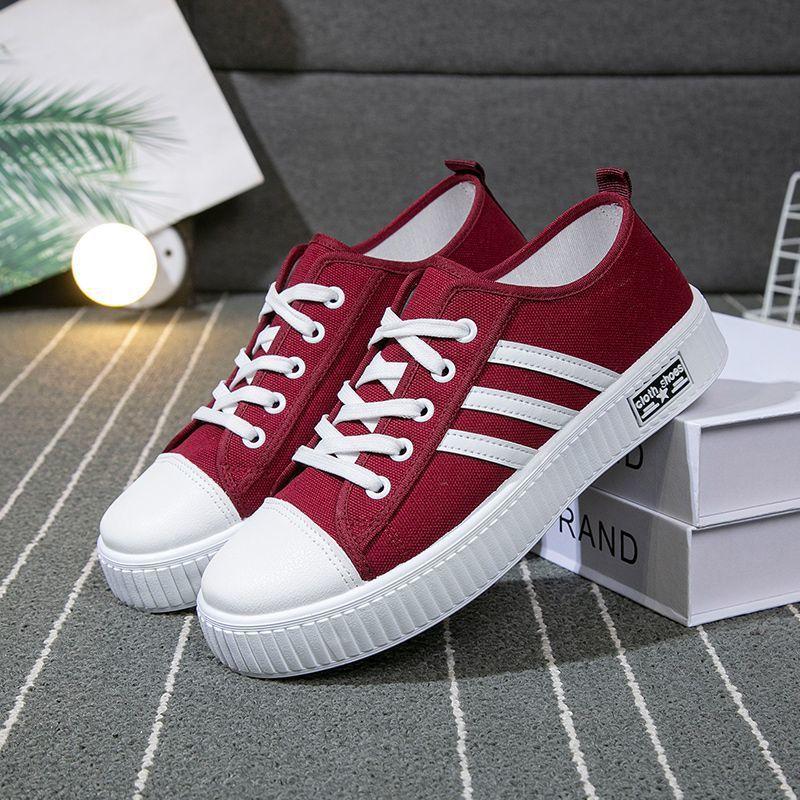 New Low-top Canvas Shoes Women's Soft-soled Non-slip Fashion Casual Board Shoes Breathable Super Soft Flat-soled Student Cloth Shoes