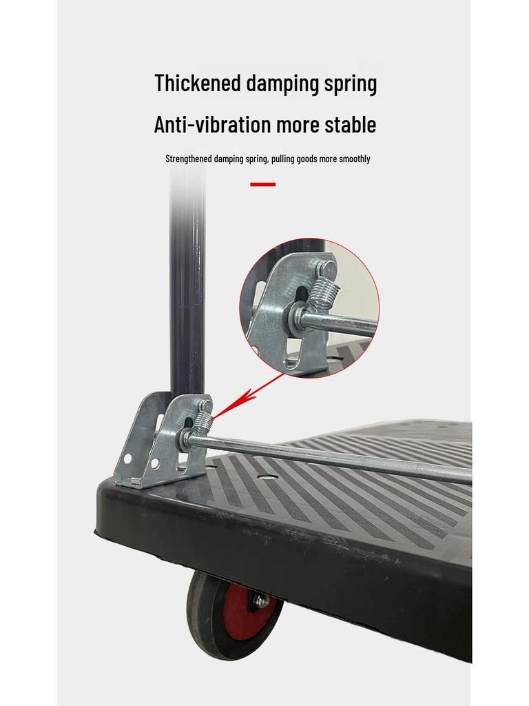 Foldable Silent Flatbed Hand Truck - Lightweight, Thickened, Household Trolley Dolly Cart