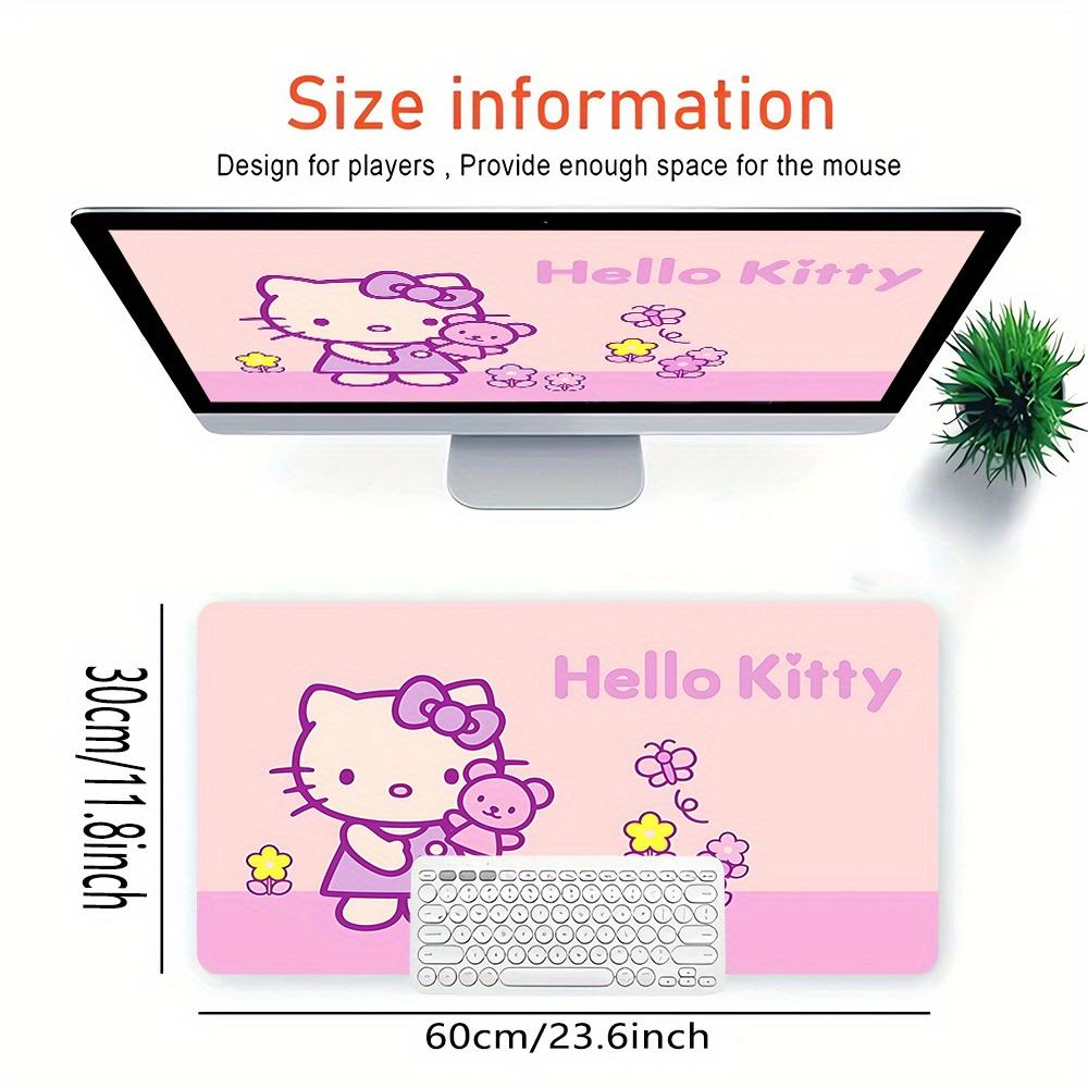 Hello Kitty, Flowers Themed XXL Mouse Pad - Non-slip Rubber Desk Mat for Gaming and Office Use, Multi-Function Keyboard 0826022a