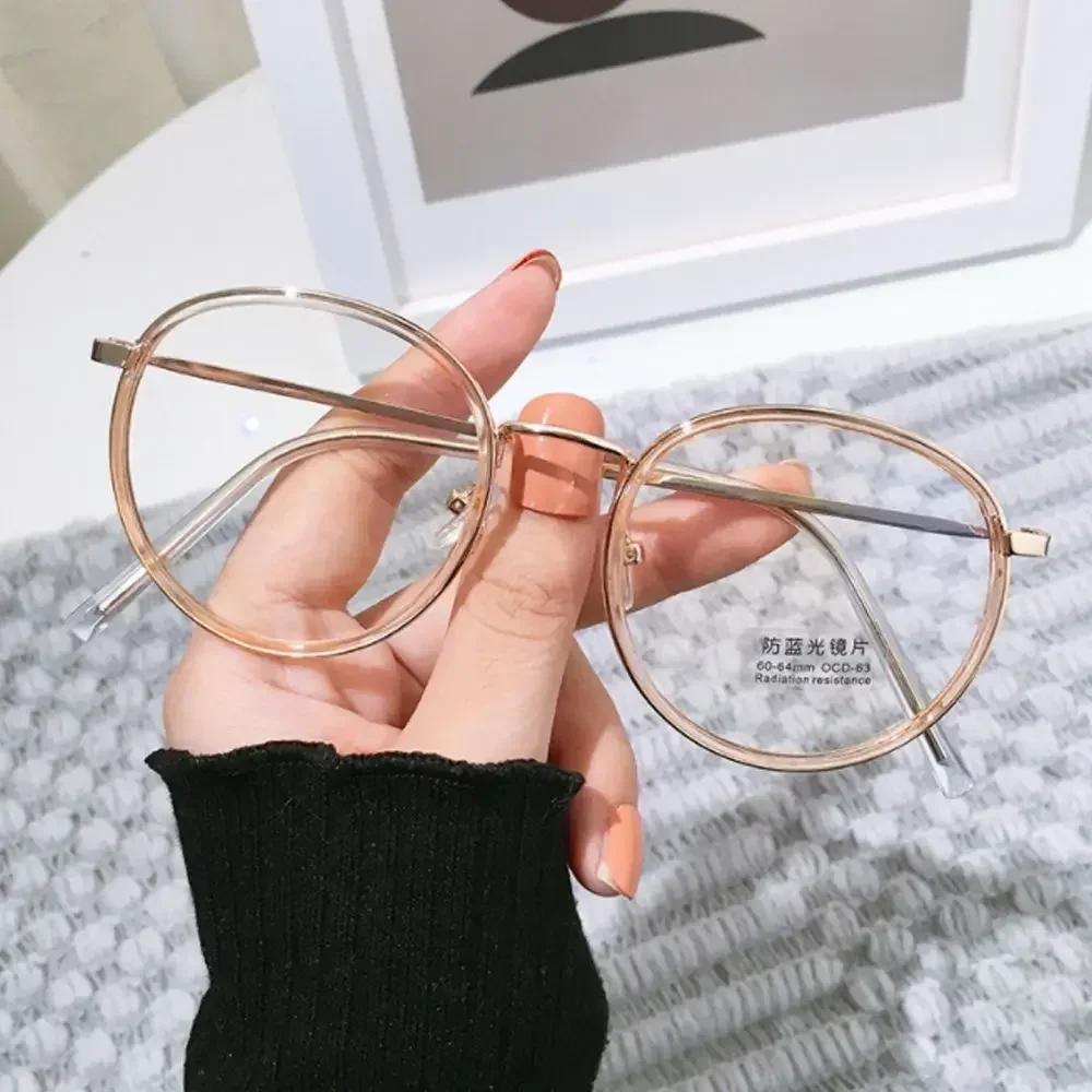 Vintage Classic Anti-Blue Light Glasses Oval Metal Frame Brand Designer Fashion Round Metal Optical Frames Computer Glasses