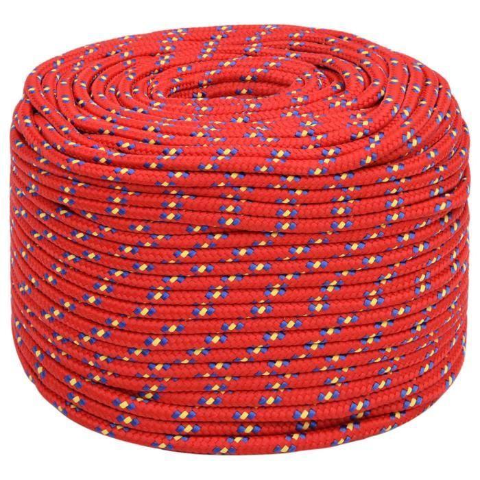 152390 vidaXL Corde de bateau Rouge 6 mm 25 m Polypropylène