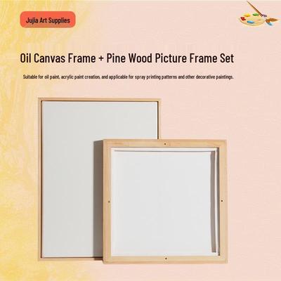 Square Pine Wood Canvas Frame Set: Solid Wood Painting Panels & Creative Drawing Boards for Kids