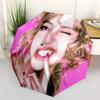 1pc   Kpop Umbrella Portable Folding Umbrella Iron Frame Hole Bone Structure Outdoor Home Umbrella