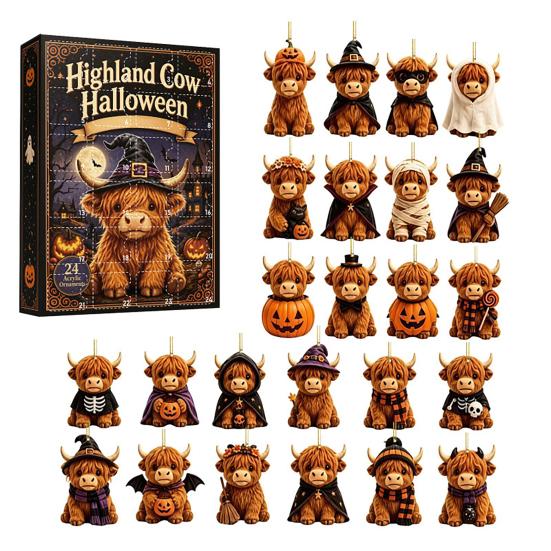 Christmas Tree Decor 24 Days Advent Calendar 2026, 2D Acrylic Reading Cats/Dogs/Forest Animals Ornament Countdown Calendar, Cute Pet Pendants for Xmas