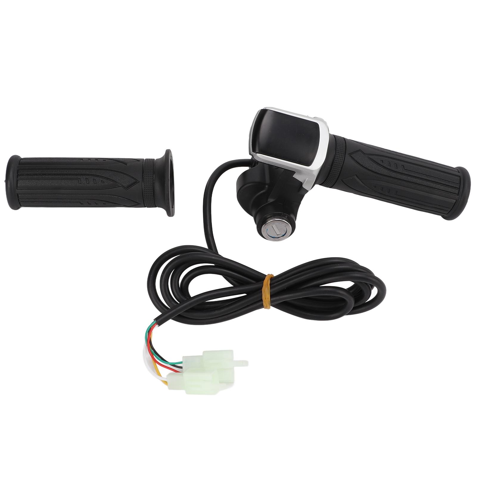 Universal Electric Bike Twist Throttle Grip 24V Power LED Display Throttle Grip with Key