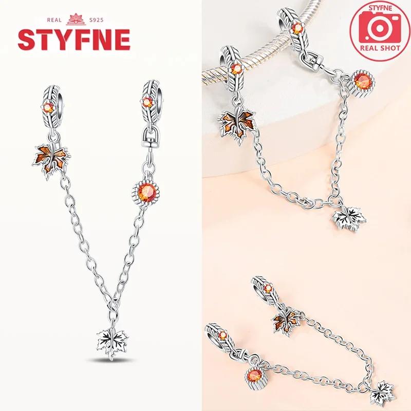 Charms Plata Copper Colors Autumn Series Maple Leaves Charm Beads Fit Original Bracelet Diy Fine Jewelry Gift For Women