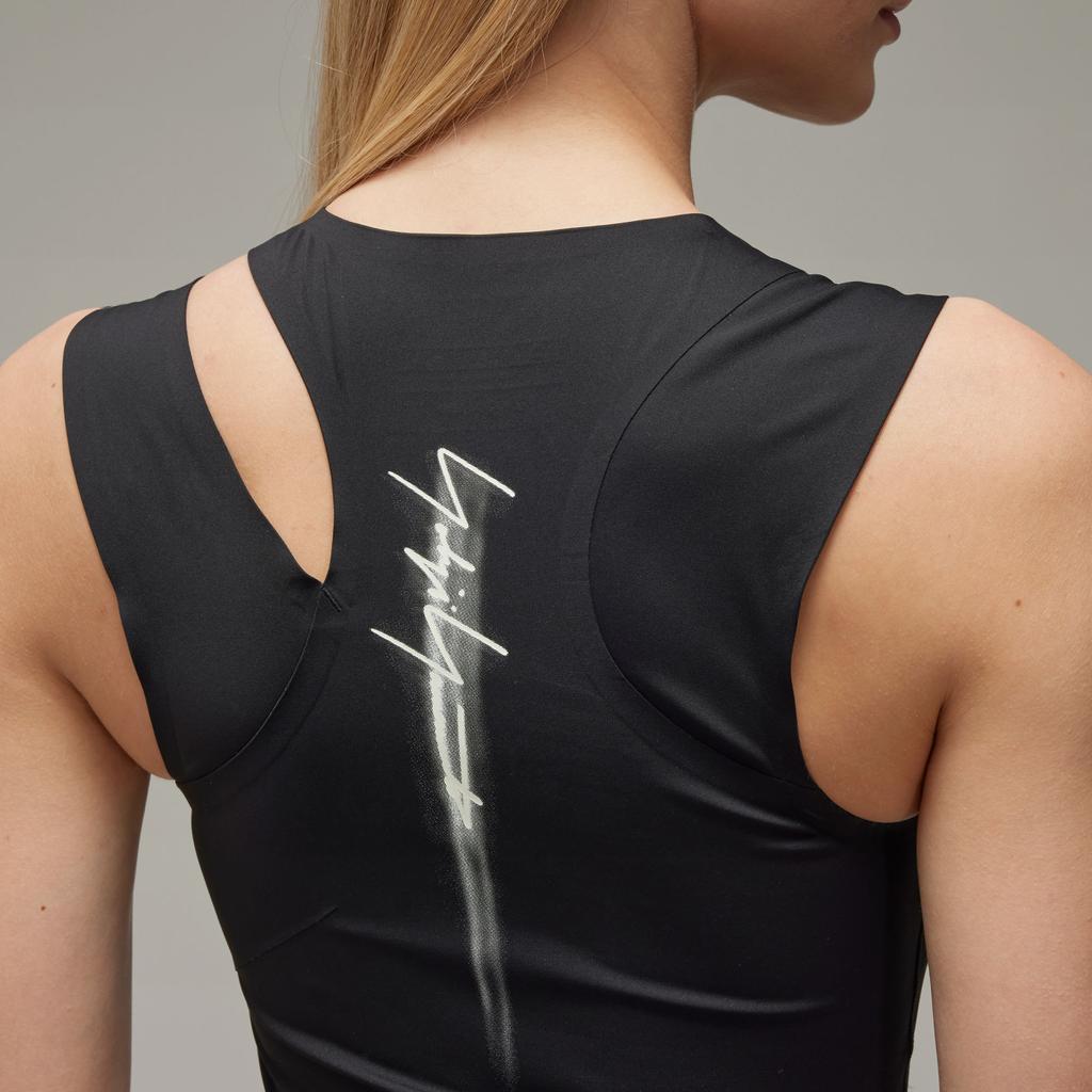 Adidas Letter And Number Print Slim Fit Zip Design Sleeveless Tank Top Women Tops Black IR7103