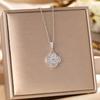 Women's Silver Titanium Steel Necklace with Micro-Inlaid Zircon - Elegant, Durable Clavicle Chain Jewelry