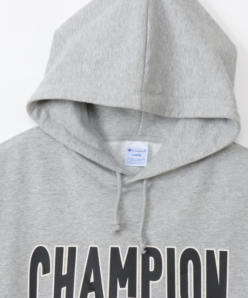 Kapuzenpullover Langarm Baumwolle USA Big Logo Kapuzenpullover Basic Oxford Grau S [Champion] C3-Y120 Herren