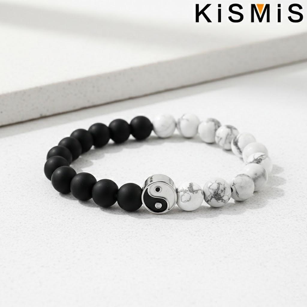 1Pc Distance Bracelet Natural Stone Yin Yang Beaded Bracelet for Men Women Best Friend Gift Classic Jewelry Accessory
