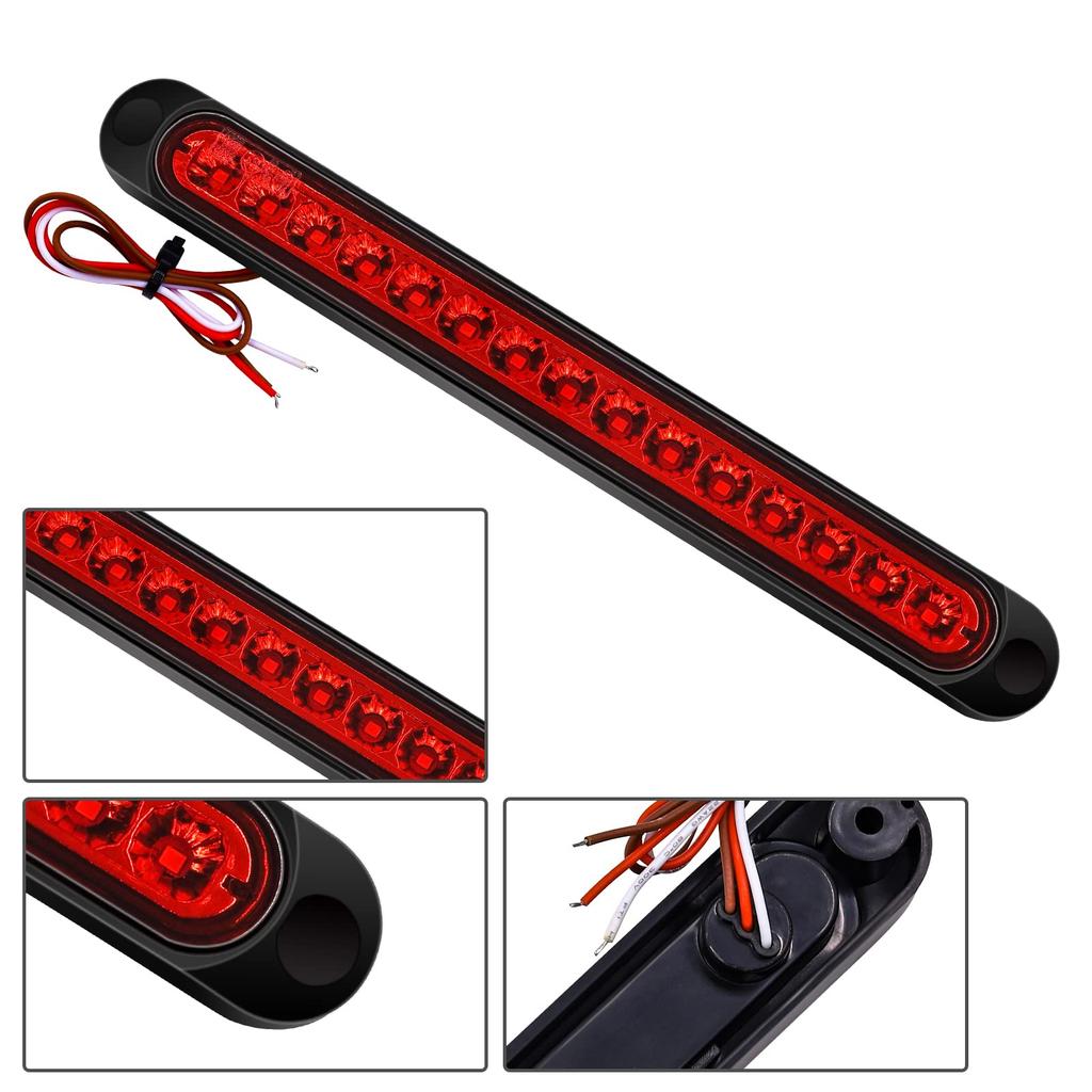 Biqing 15 LED Car High Mount Stop Light Truck Rear Light, 10-30V Car Third