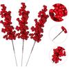 8pcs Red Berries Decor Artificial Christmas Bouquet Simulation Berries Picks For Xmas Party Decor Holiday Scene Setting Fake