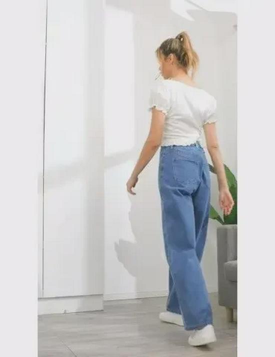 High-Waist Wide-Leg Jeans for Women, Loose Fit, Slimming for Pear-Shaped Figures, Perfect for Spring & Autumn 2025 Trends.