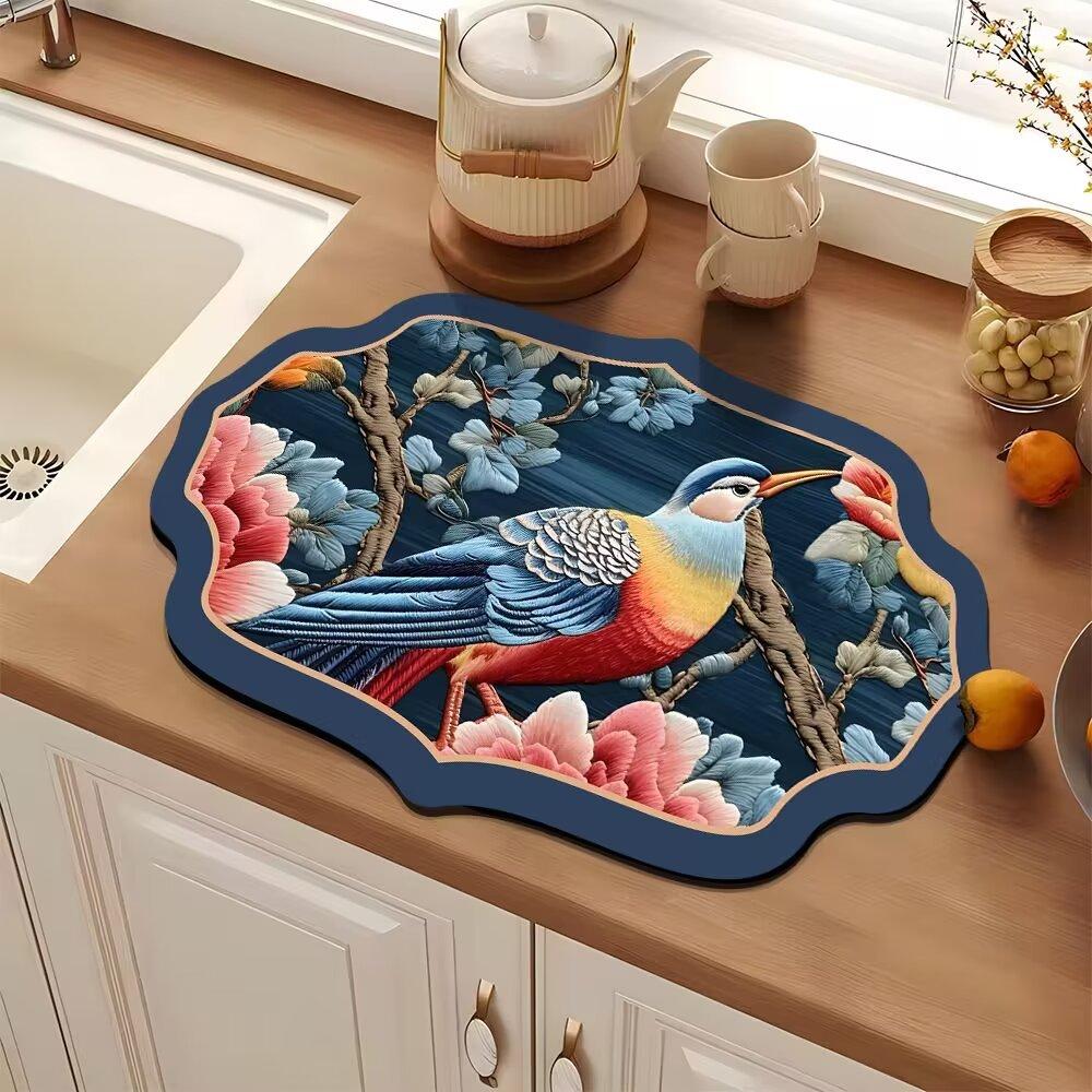 

Коврик для слива кухонной столешницы, высокий уровень впитываемости, мытье посуды, тарелок, палочек для еды, крана для раковины, барного стола 30*40cm【TPR2.5MM]