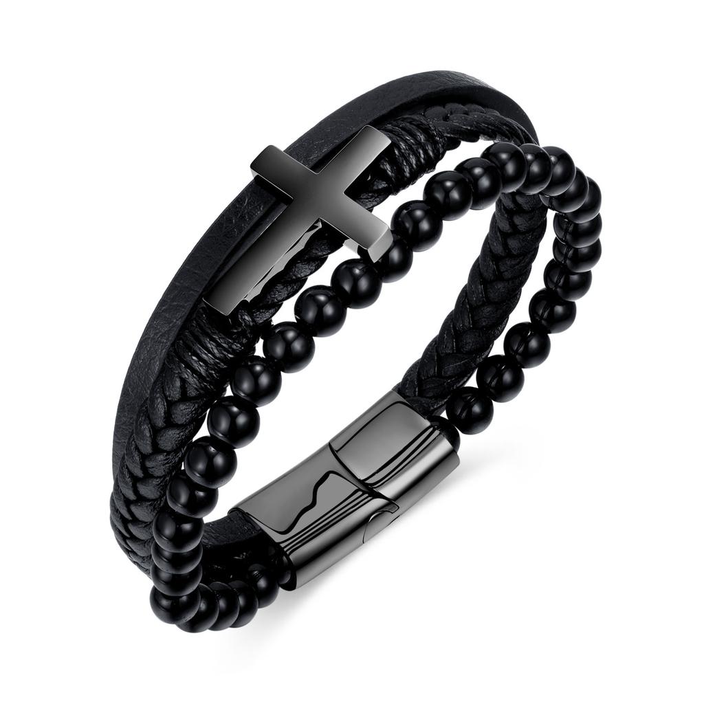 Fashion Personality Handwoven Accessories Bracelets Street Trend Vintage Cross Bracelets Men's Jewelry