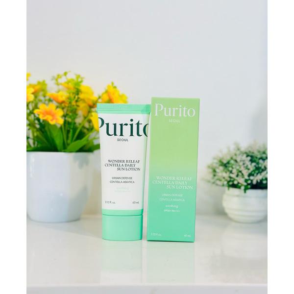 Purito Seoul Wonder Releaf Centella Daily Sun Lotion SPF50+ PA++++ 60ml/ Moisturizing, Korean Cosmetics, Kbeauty