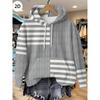 Womens Relaxed Fit Hooded Long Sleeve Sweatshirt With 3D Floral Plaid Print Breathable Comfort Casual Top