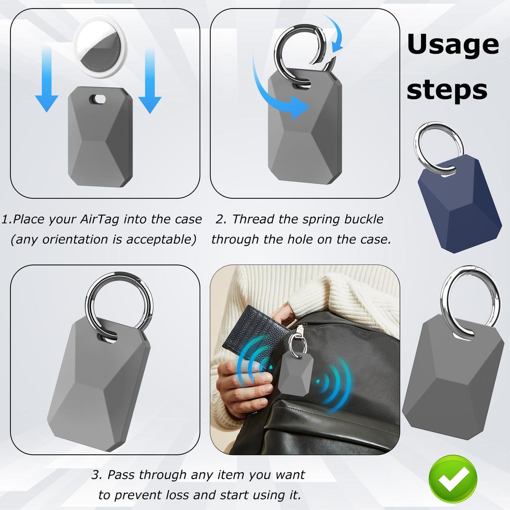 Cyberpunk style Silicone AirTag Case for Apple Airtags Keychain Cover 360° Waterproof Airtag Holder Tracker Accessories Air Tag Case