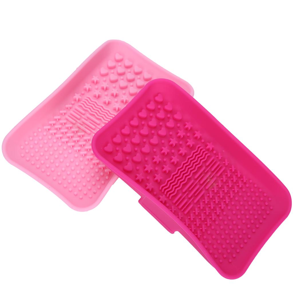 2pcs Silicone Makeup Brushes Cleaning Pads Mats Cosmetic Makeup Brush Cleaners Washing Tool