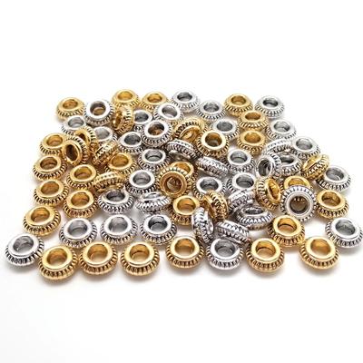 50Pcs Antique Round Spacer Loose Beads for Jewelry Making Bracelet Accessories DIY Handmade