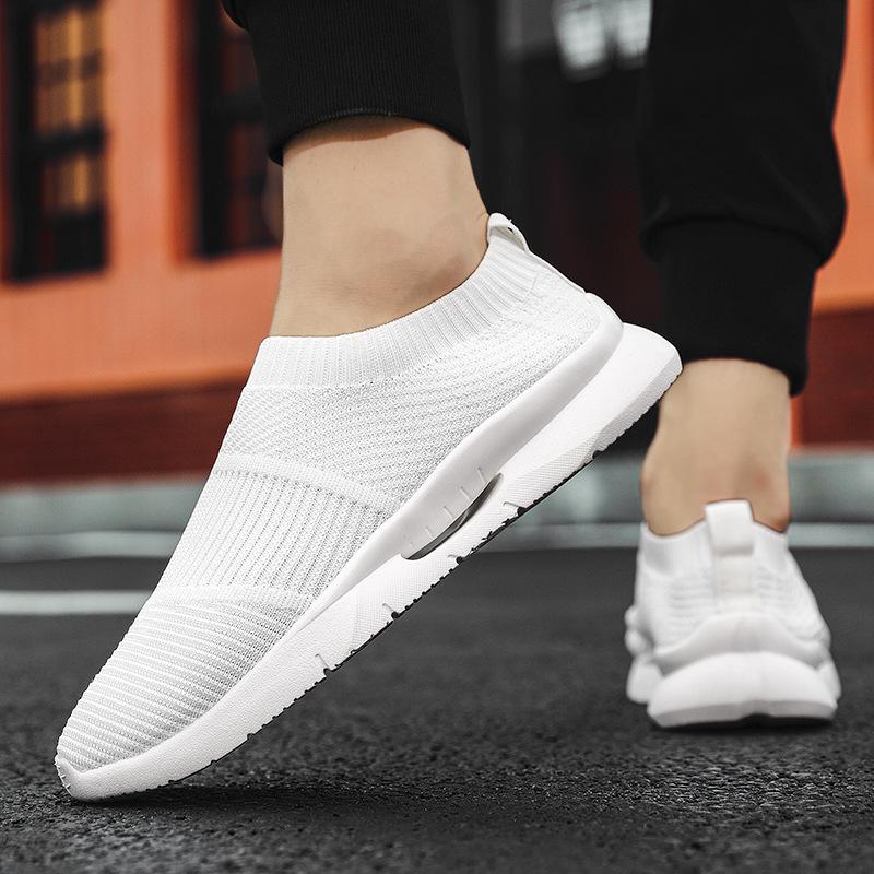 Summer men's breathable mesh sneakers lazy shoes fashionable versatile lightweight breathable socks shoes