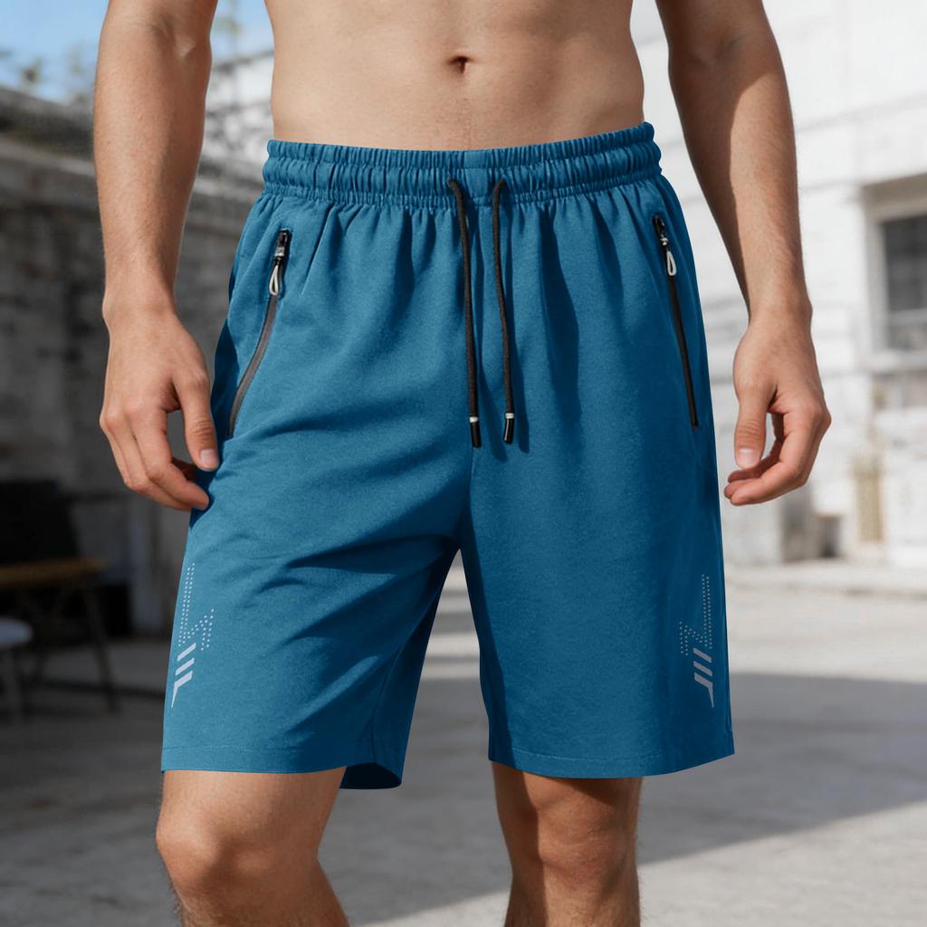 Men's Quick Dry Gym Shorts with Zipper Pockets - Lightweight Athletic Shorts for Running, Training, and Summer Workouts