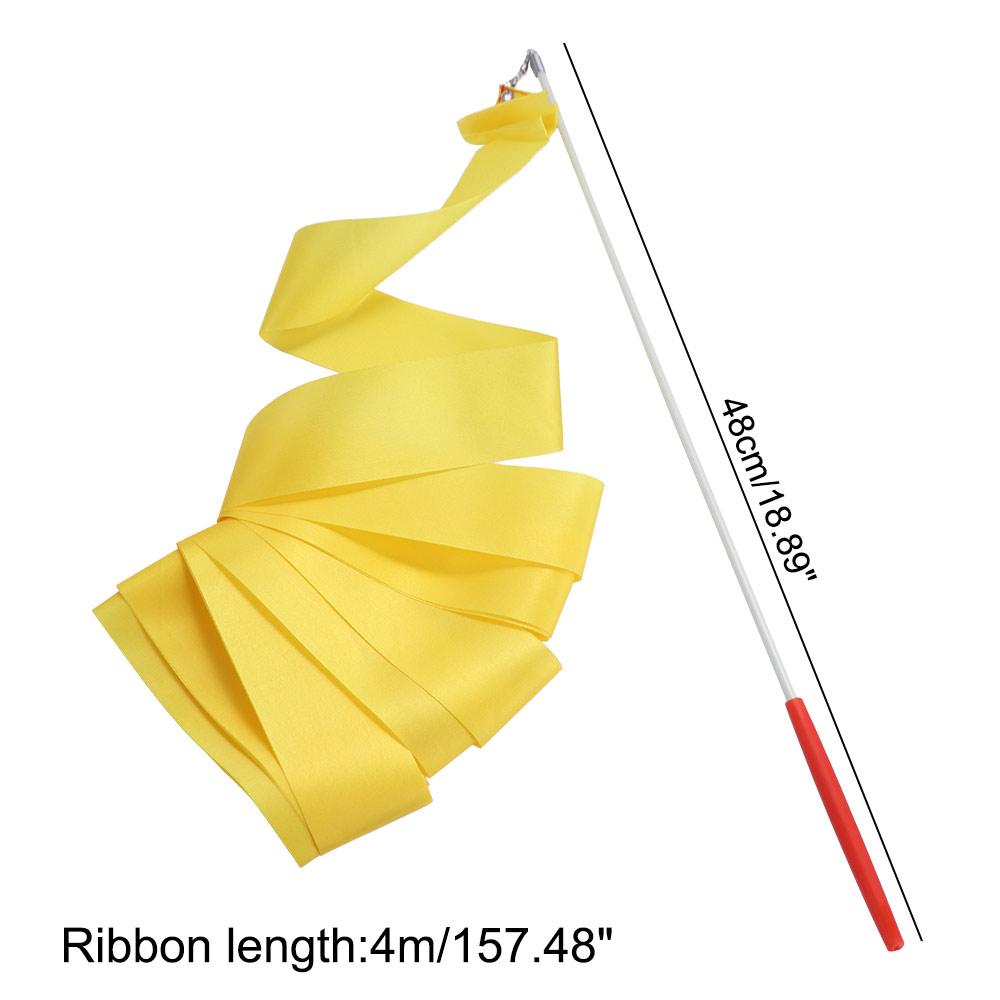Gymnastic Ballet Professional Twirling Rod Props Dance Stick Ballet Streamer Gymnastics Ribbons 4M