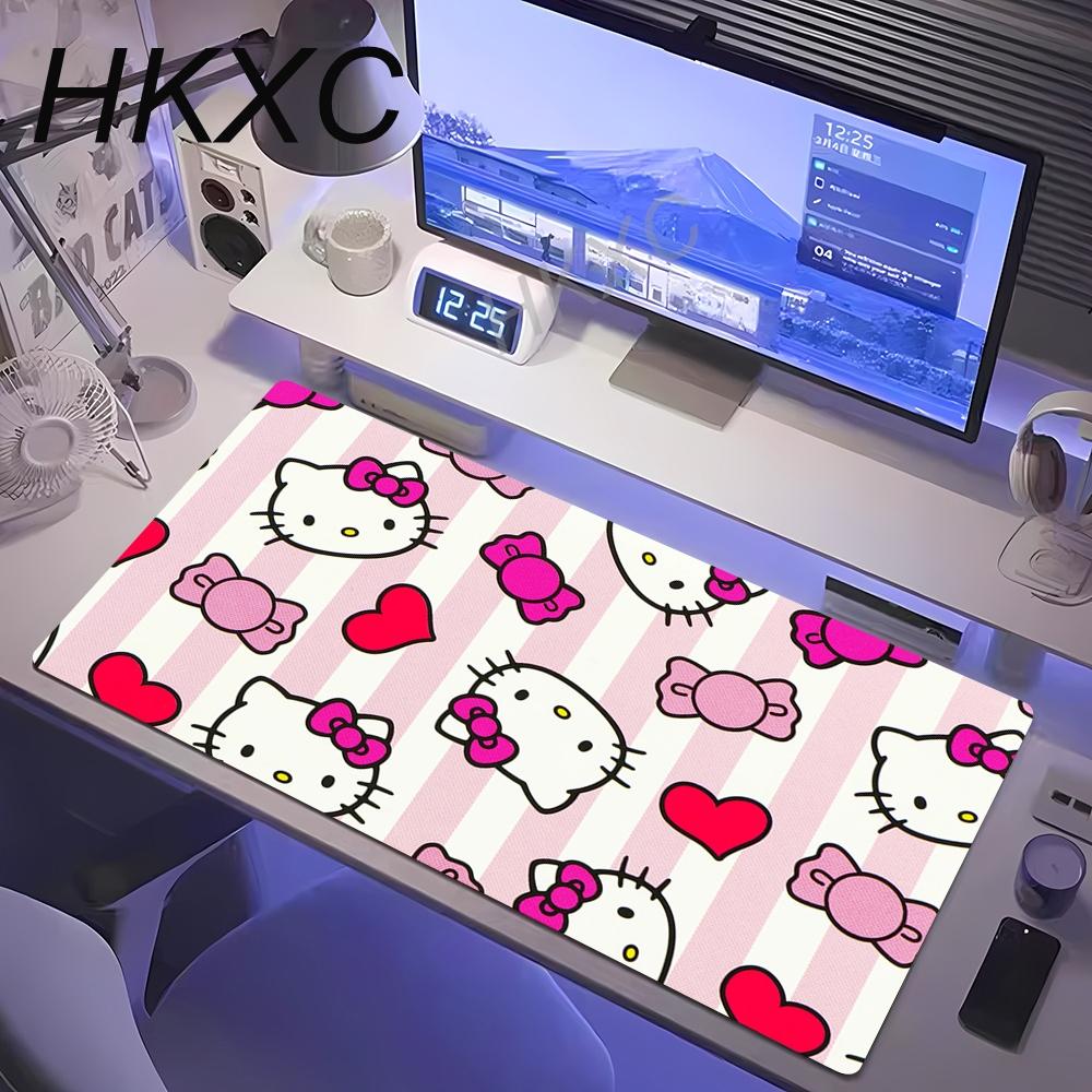 Cartoon Cute Hellokitty Pink Mouse Pad Pc Nonslip Mousepad Oversize Anime Girl Computer Table Mat Esports Game Keyboard Mats