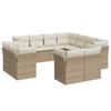 Vidaxl 11-Cz. Garden Furniture Set With Cushions, Beige, Poly Rattan