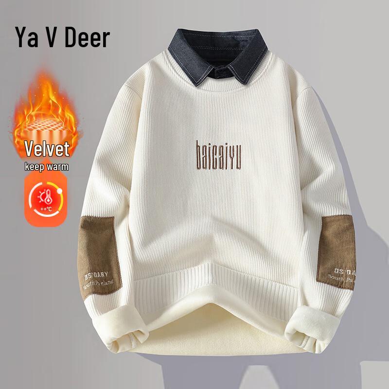 

Мужской пуловер-обманка из флиса с подкладкой 2XL