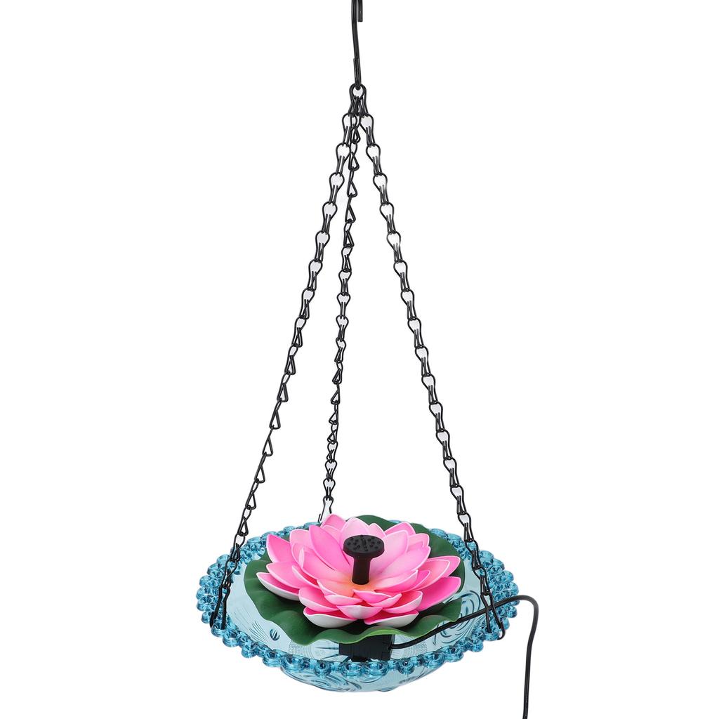 Hanging Bird Bath with Solar Fountain Pump Multi Functional Basin Solar Powered Water Fountain Pump