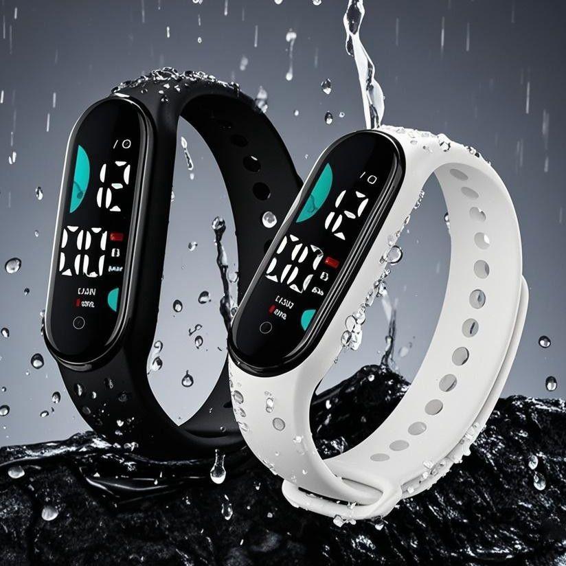 Waterproof Touch LED Digital Watch Sports Electronic Watches for Men Women Silicone Luminous Student Children Sport Wristband