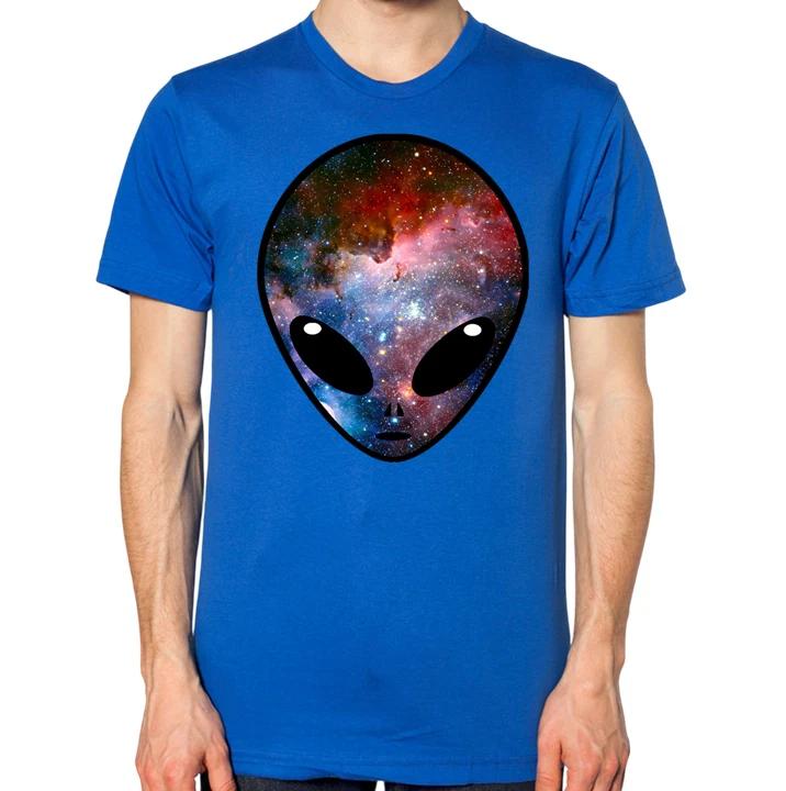 Alien Galaxy Head Universe Space T-Shirt Men Women Unisex Aliens Top S