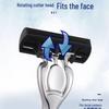 6-Layer Manual Men's Razor with Stainless Steel Handle and Blue & White Porcelain Blade