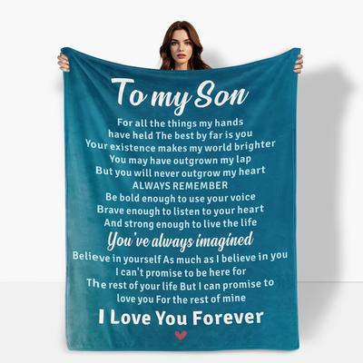 Blanket for Your Son A Gift Of Encouragement Hope And Eternal Love Share Warmth with Affection And Support Always Cherished