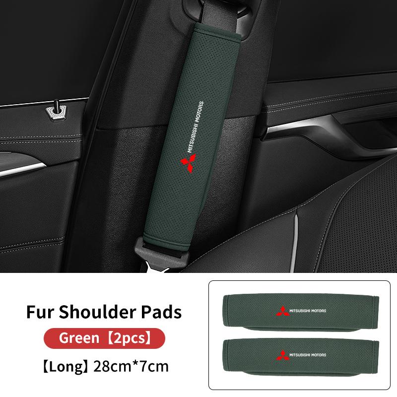For Mitsubishi Breathable Car Logo Seat Belt Shoulder Cover Strap Padding Protection Mat Outlander Lancer Eclipse Mirage Xpander