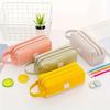 1pc Trousse à Crayon Grande Capacité Double Couche Design Double Fermeture Éclair Portable Organisateur Multifonctionnel pour École Bureau Usage Quotidien