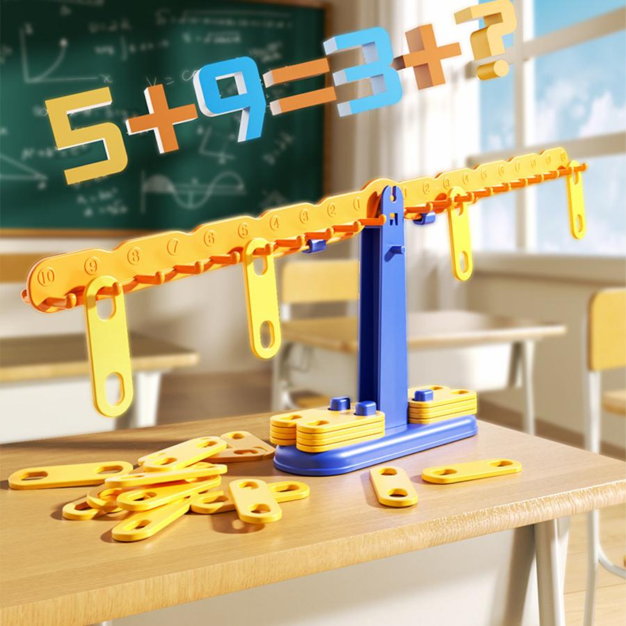 Activating Toys Kids Math Balance Scale Toy Montessori Educational Number Learning Game Counting Weighing Puzzle Stem Teaching Aid For Children