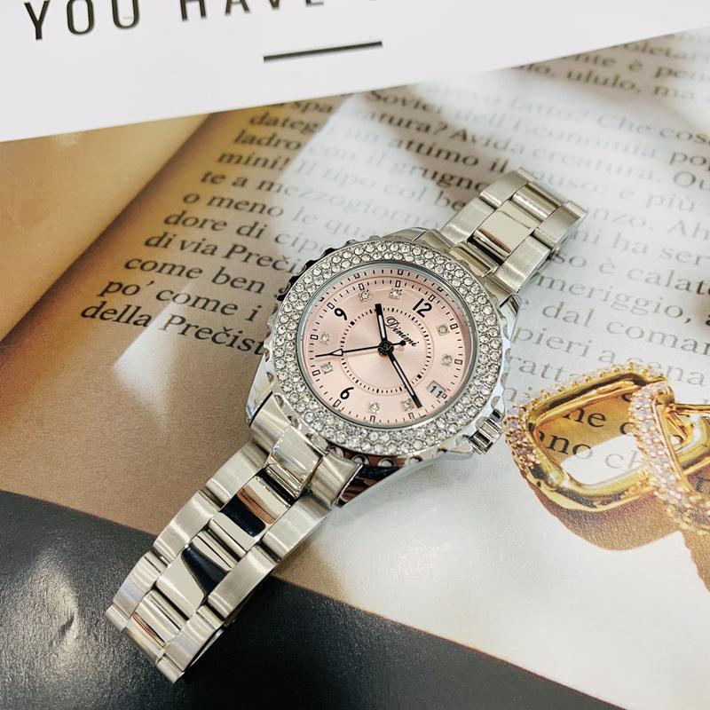 Watch Diamond High-End Solid Steel Belt Calendar Watch Xiaoxiangfeng Fashion Women S Watch